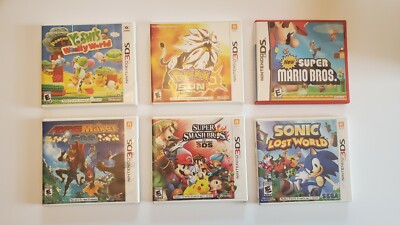 Nintendo 3DS game lot, 6 games - Yoshi's Woolly World, Pokemon, RPG Maker