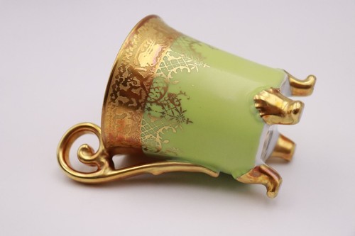 Königlich pr. Tettau Sammeltasse Echt Ätzgold Wilma 500 Pastell-Grün 2#Z - Picture 4 of 6