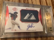 2015 Leaf Trinity Red Majestic Patch Auto Eric Jenkins 7/10 BGS 9.5/10 Rangers