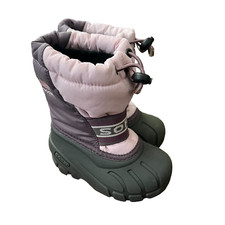 Sorel Winter Snow Boots Pink Purple Gray Felt Lined NV1799-635 Youth Size 7