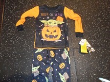 Baby Yoda HALLOWEEN Pajamas Youth Size 2T 4T 4 8  Mandalorian Star Wars NWT