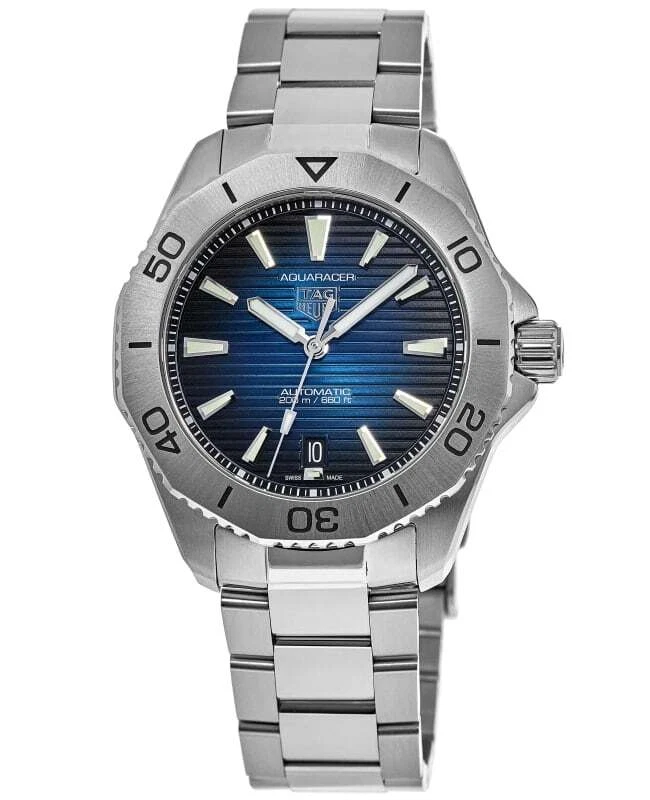 TAG Heuer Aquaracer Professional 300 GMT Blue Dial Box Papers Calibre 7  Brushed Stainless Steel Auto