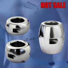 Male Stainless Steel Ball Stretcher RingS Metal Locking Pendant Device