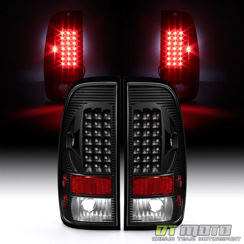 Lanternas traseiras de LED pretas 1997-2003 Ford F150 99-07 F250 F350 SuperDuty lâmpadas de freio - Imagem 3 de 4