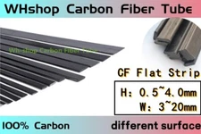 Pure Solid Carbon Fiber Flat Strip H（0.5-4.0mm） x W（3-20mm）x L（500mm） 1-6pcs