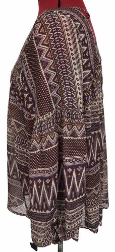 Hayden Womens Large Sheer Multicolored Blouse Long balloon Sleeve v neck NWT-541 - Picture 3 of 10