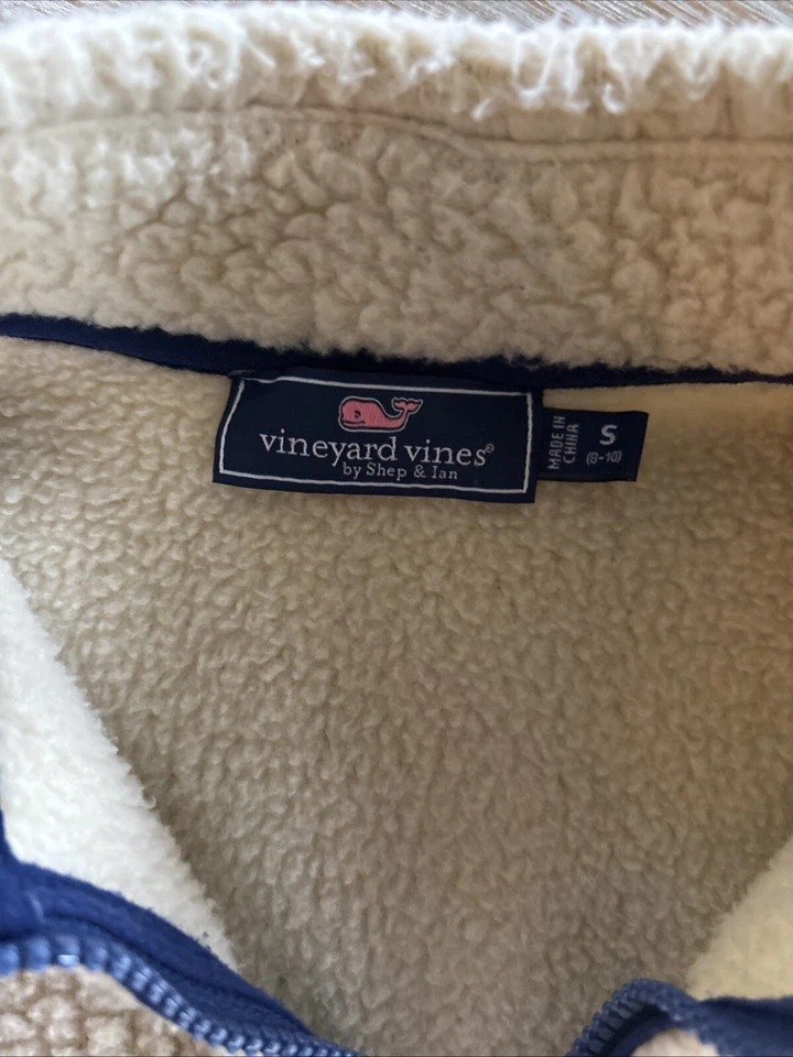 Pullover polar Vineyard Vines Martha's Vineyard 1/4 cremallera juvenil pequeño tostado Foto 3 de 4
