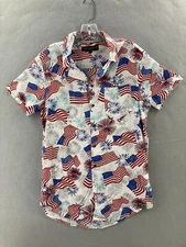 Free Planet Shirt Mens Small Flag Fireworks Rayon