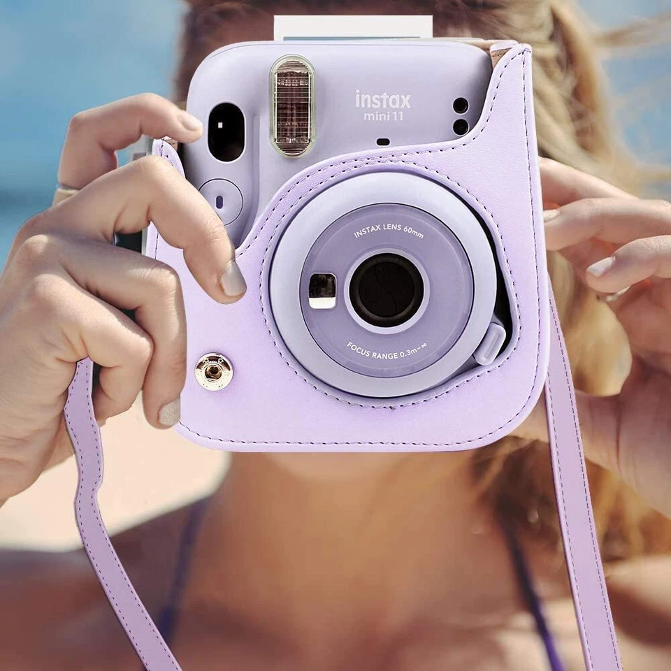 Funda de cuero PU para Fujifilm Instax Mini 11 Mini 9 Mini 8 estuche de transporte para cámara Foto 4 de 4