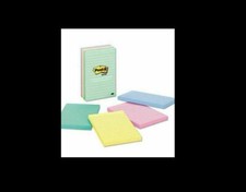 Post-it Notes Lined Pads , 4 x 6, Pastel Colors, 5 Pads MMM6605PKAST