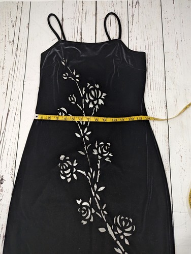 Vintage Y2K Velvet Goth Cutout Maxi Dress 11/12 - Picture 6 of 8