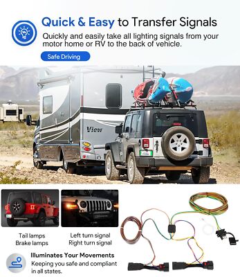 Replacement for Blue Ox BX88368 EZ Light Wiring Harness Kit