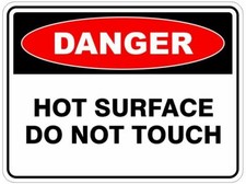 HOT SURFACE DO NOT TOUCH - SELF ADHESIVE STICKER / DECAL / SIGN | HEALTH & SAFET