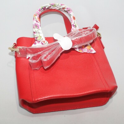 Estee Lauder Red Crossbody Purse Bag Faux Leather