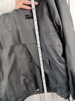 First Down Windbreaker Jacket Men's Large Gray Full-Zip First Down Windbreaker Jacket Men's Large Gray Full-Zip