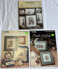 Lot of 3 Country Scene Cross Stitch pattern booklets Leisure Arts Stoney Creek