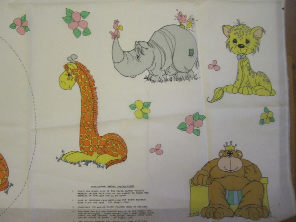 Apliques de tela Precious Moments de colección jirafa mono elefante Foto 3 de 4