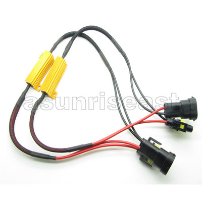 2 x 9006 HB4 LED DRL Fog Light Headlight Canbus 50W 8 ohm Load Resistor Decoder 