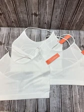 Womens Large White Ribbed Bra Top Reversible Set Of Three