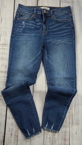 KANCAN SKINNY JEANS DISTRESSED RAW HEM 