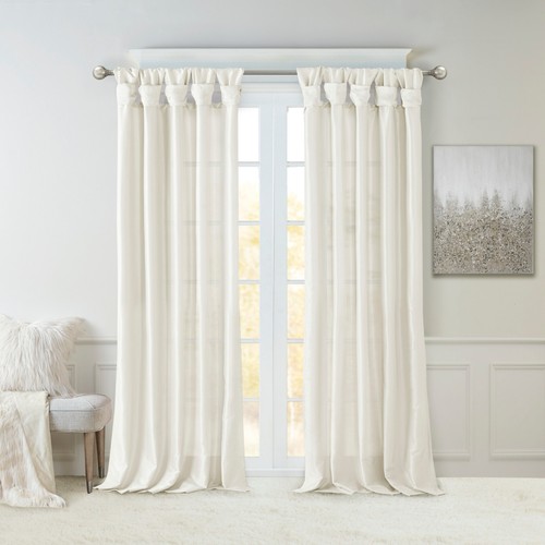 Madison Park Emilia Twist Tab Lined Window Curtain Panel Pack of 1 Window Drape - Picture 60 of 103