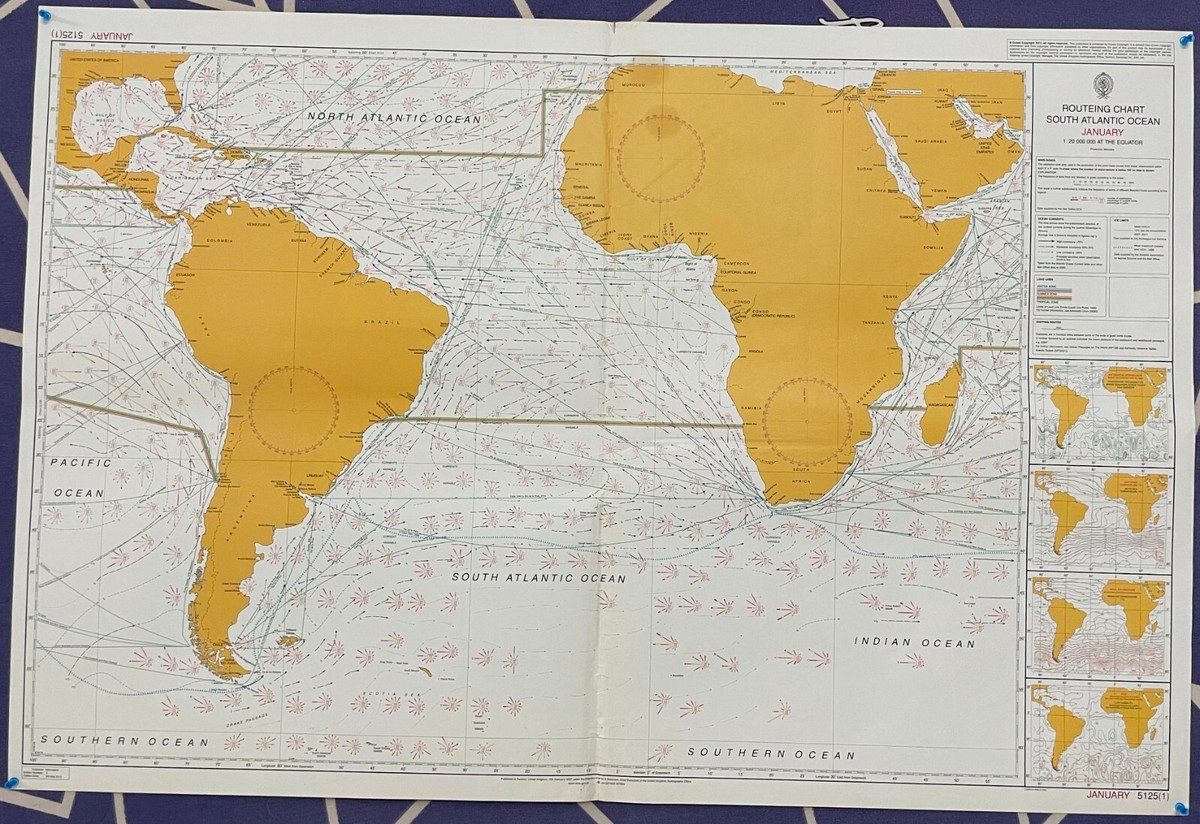 チャートギャラリー　ChartGalleryStandard 5 Admiralty 5125(1) Routeing Chart South Atlantic Ocean January