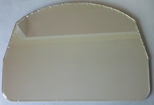 Vintage Arched Frameless Wall Mirror - Large Fan Bevel MCM Retro 28.25 x 19.75"