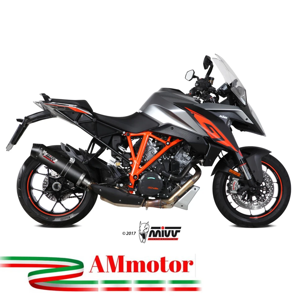 Mivv Ktm 1290 Superduke Gt 2017 17 Pot D' Echappement Moto Oval Carbon Cap - Photo 1/1