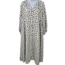 The Nines by Hatch Maternity Dress Womens Size L Ivory Floral Button Front