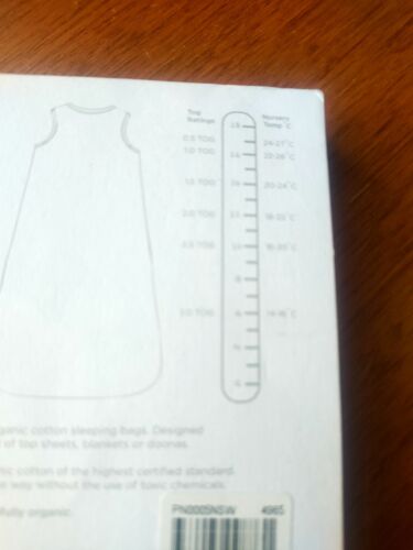 2 Purebaby baby size 0-6 months white sleeping bag 0.5 tog organic cotton, BNWT - Picture 3 of 7