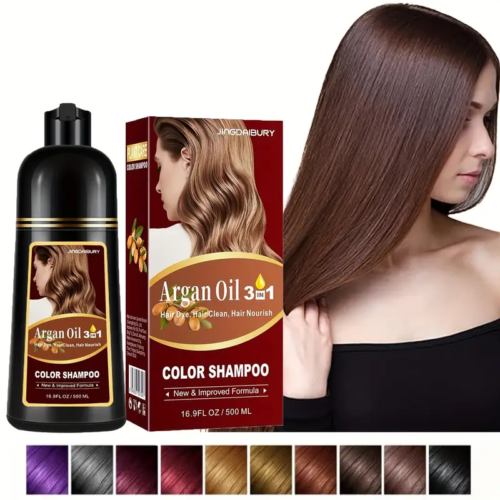 Argan Oil Blonde Brown Hair Shampoo,3 in 1 Hair Dye Shampoo, Easy To Use,500ml - Picture 20 of 25