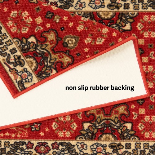 Classic Custom Size Antibacterial Red Slip Resistant Rug - Picture 5 of 5