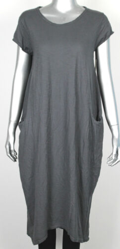 New Italian Lagenlook Quirky Boho Jersey Soft Cotton Stretch Pocket Tunic Dress - Picture 4 of 31