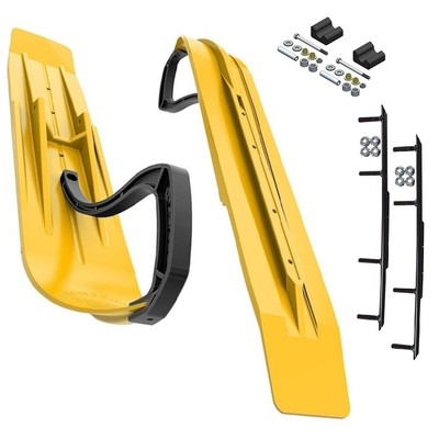 Slydog Powder Hound 8'' Yellow Skis w/6'' Round Bar Complete Kit Yamaha Phazer/FX