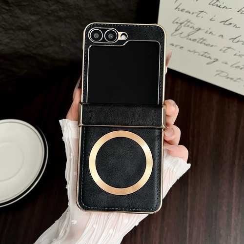Funda de cuero magnética abatible carga inalámbrica para Samsung Galaxy Z Flip 3/4/5/6/7 - Imagen 11 de 15
