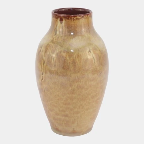 Rookwood 1953 Vintage Mid Century Modern Pottery Mottled Brown Vase Menzel