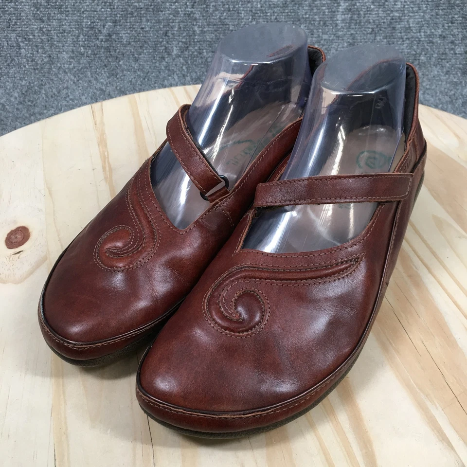 Sapatos femininos Naot 10 Matai casual gancho e laço Mary Jane sem salto couro marrom - Imagem 3 de 4