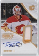 2023-24 Upper Deck Ultimate Collection Debut Threads 47/99 Dustin Wolf Auto 1i2e