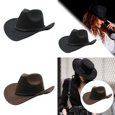 Western Cowboy Hat Fancy Dress up Retro Style Creative Felt Fedora for Holiday