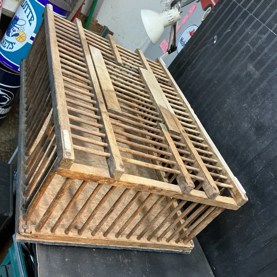 Primitive Wood Chicken Crate Cage Carrier 35inx12inx 23inFarm Cage Free Shipping - Image 2 of 4