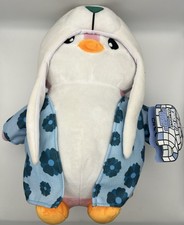 Pudgy Penguins Plush Rabbit Hood Blue Floral Outfit Soft Cuddly Toy Collectible