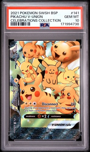 Pikachu V-Union SWSH141 Pokemon Sword and Shield Promo PSA 10