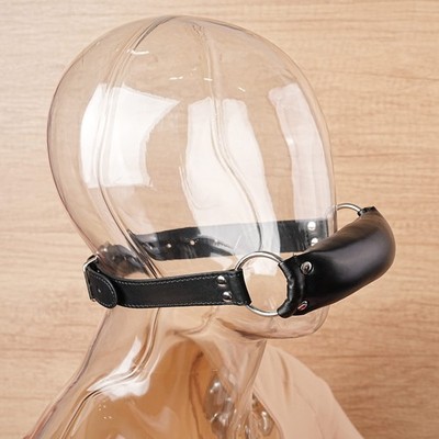 Bondage Black PU Leather Open Mouth Gag Bone Harness Slave Restraint Women Male