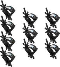 10 Pack 1-1/2" Black Truss Clamps Fits 1.37"-1.57" OD Pipe, Aluminum DJ Stage...