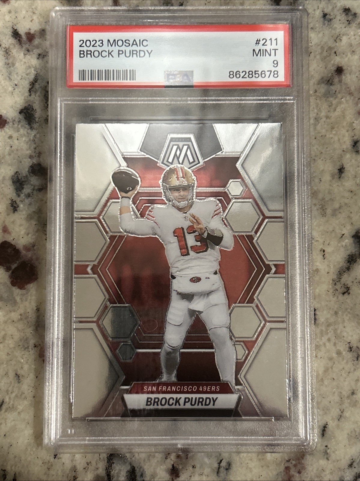 2023 Panini Mosaic Brock Purdy Silver Prizm PSA Francisco 49ers PSA 9 #211