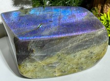 Super Large 3.78LB Beautiful Purple Flash Labradorite Neon Blue Crystal Stone