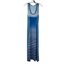 Calvin Klein Womens Maxi Tank Dress Blue/White Striped Size 10