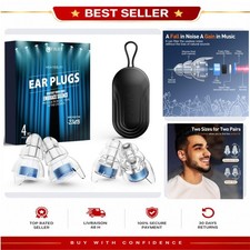 High Fidelity Concert Ear Plugs Reusable Silicone 23dB Blue Reure