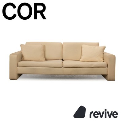 Cor Conseta Fabric Two-Seater Cream Beige Sofa Couch