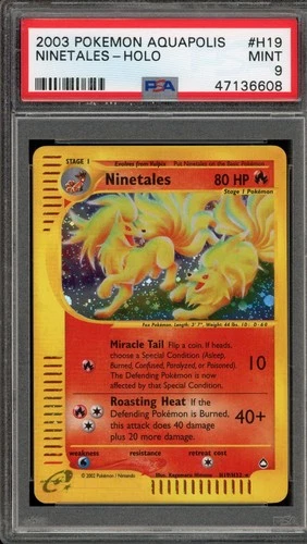 Pokemon Ninetales Holo Aquapolis H19/147 PSA 9 Mint